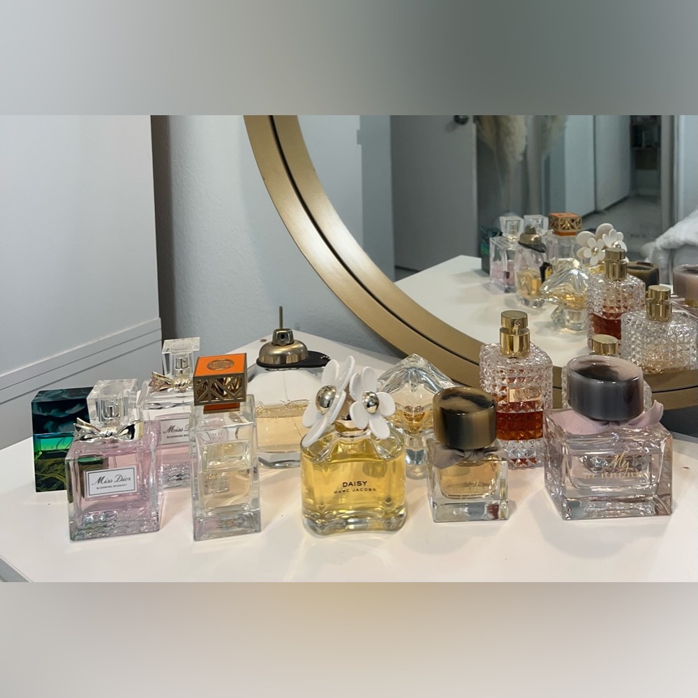 Mixed perfumes partially used